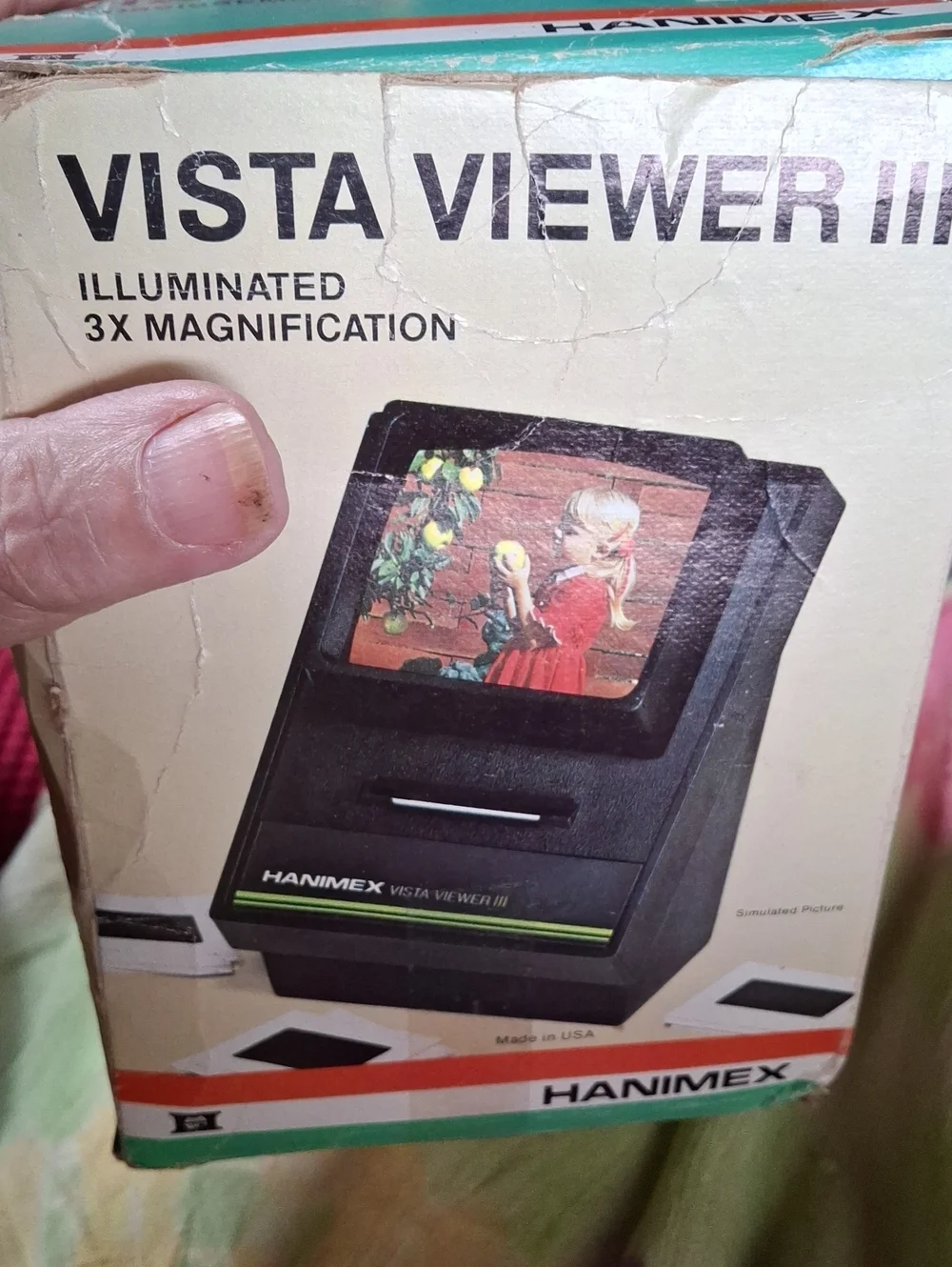 Vintage Hanimex 400 Vista Viewer III Illuminated 35mm Slide Viewer 3X w/Orig Box